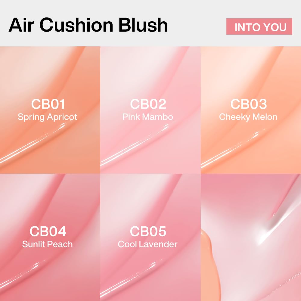 INTO YOU Cream Blush Air Cushion for Cheeks Eyes, Moisturizing, Lightweight, Dewy Finish Face Makeup, Long Wearing, Buildable, Blendable, Pigmented Liquid Blush, for All Skin Tones, Pink Mambo