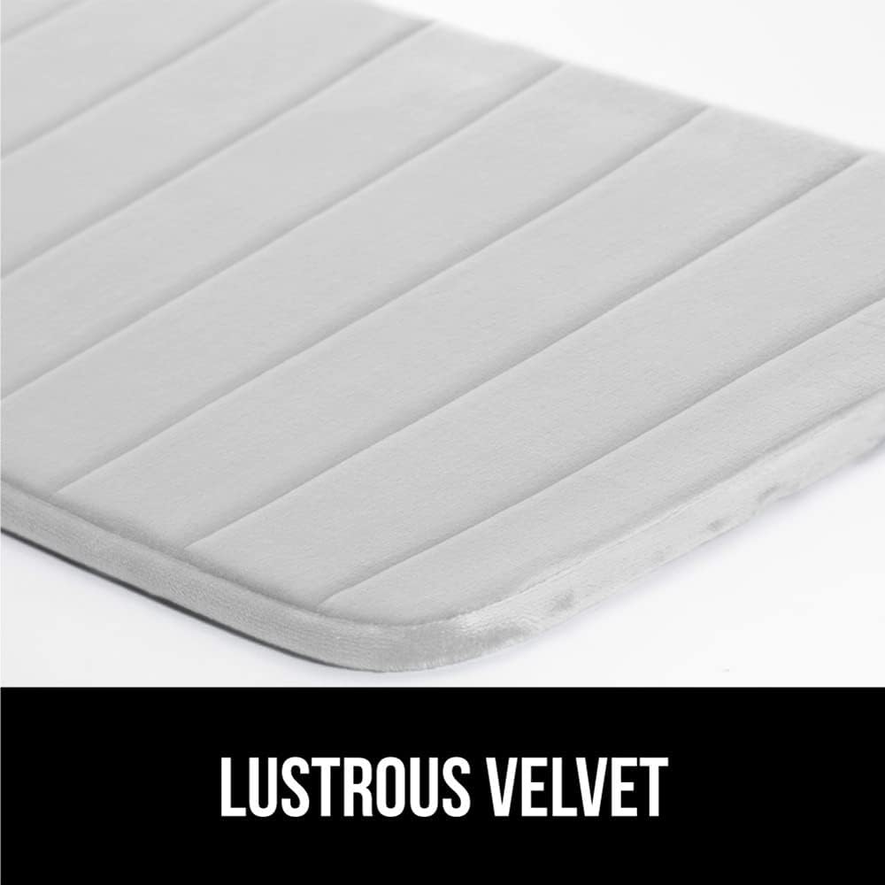 GORILLA GRIP Memory Foam Bath Mat, Soft Absorbent US Designed Bathroom Rug, Gripping Dots Machine Washable Bathmat, Cushioned Floor Mats, Shower Sink Rugs Room Décor Accessories, 36x24 Light Gray