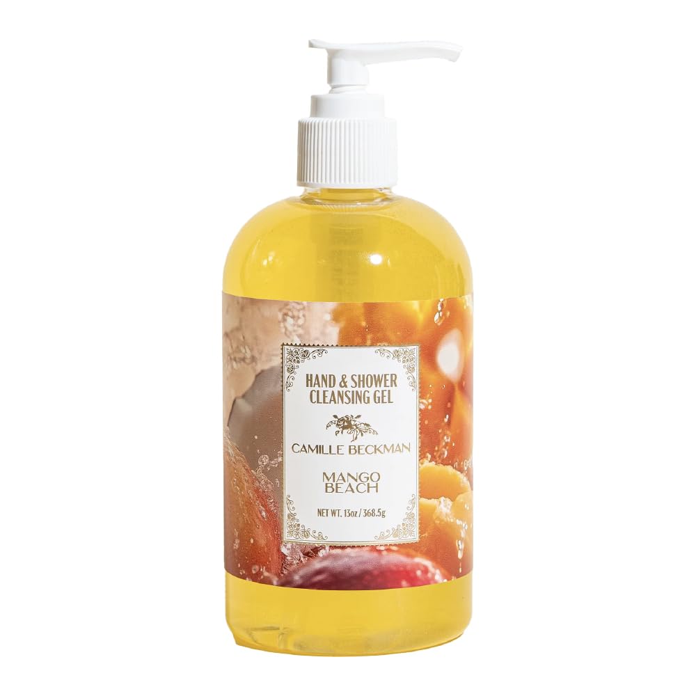 Camille Beckman Mango Beach Hand & Shower Cleansing Gel – Gentle Moisturizing Body Wash, 13 fl oz
