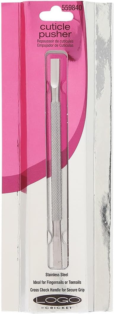 Cricket Logo Pro Acrylic Nipper and Cuticle Pusher Nailcare Set for Professional Trimmer Cuticle Remover, Luxury Fine Sharp Tip, Stainless Steel