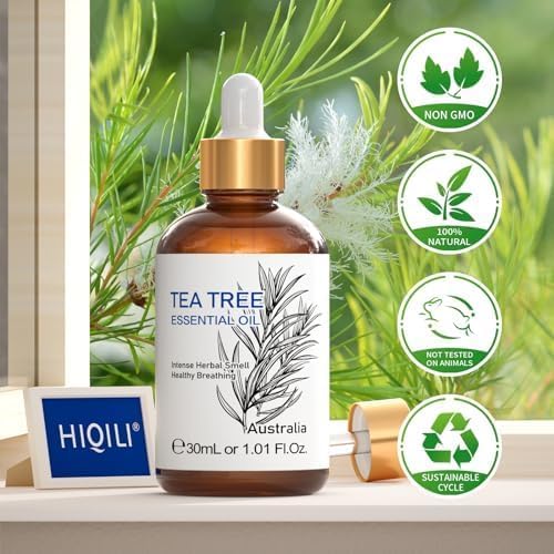 HIQILI 1 Fl Oz Tea Tree Oil, Nail Growth, Hair Restoration, Can be Added to Shampoo, Body wash, Foot Soak Use - 30ML