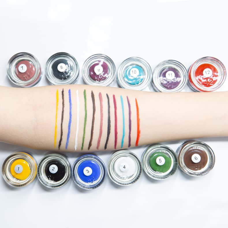 Erinde Waterproof Gel Eyeliner, Cream Eyeliner Gel Pot, High-Intensity Pigments Long Lasting Smudge-Proof Eye Liner Halloween Makeup, Waterline Matte Eye Liner with 2PCS Brushes, 07 Dry Rose