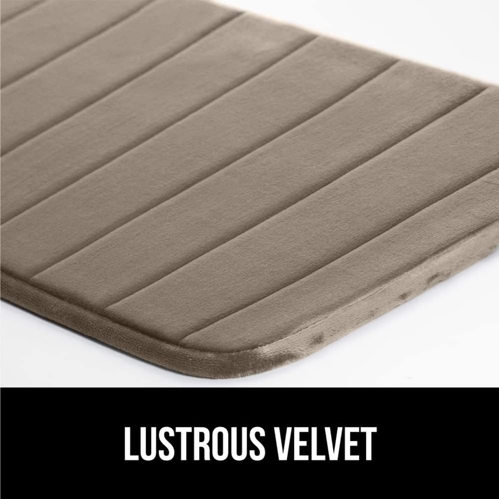 GORILLA GRIP Memory Foam Bath Mat, Soft Absorbent US Designed Bathroom Rug, Gripping Dots Machine Washable Bathmat, Cushioned Floor Mats, Shower Sink Rugs Room Décor Accessories, 36x24 Taupe