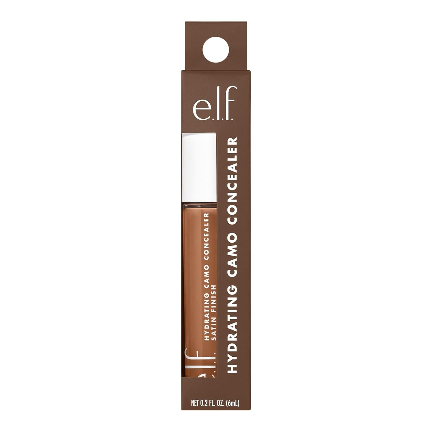 e.l.f. Hydrating Camo Concealer, Covers Blemishes & Under-Eye Circles, Full-Coverage & Delivers A Satin Finish, Vegan & Cruelty-Free, Rich Chocolate