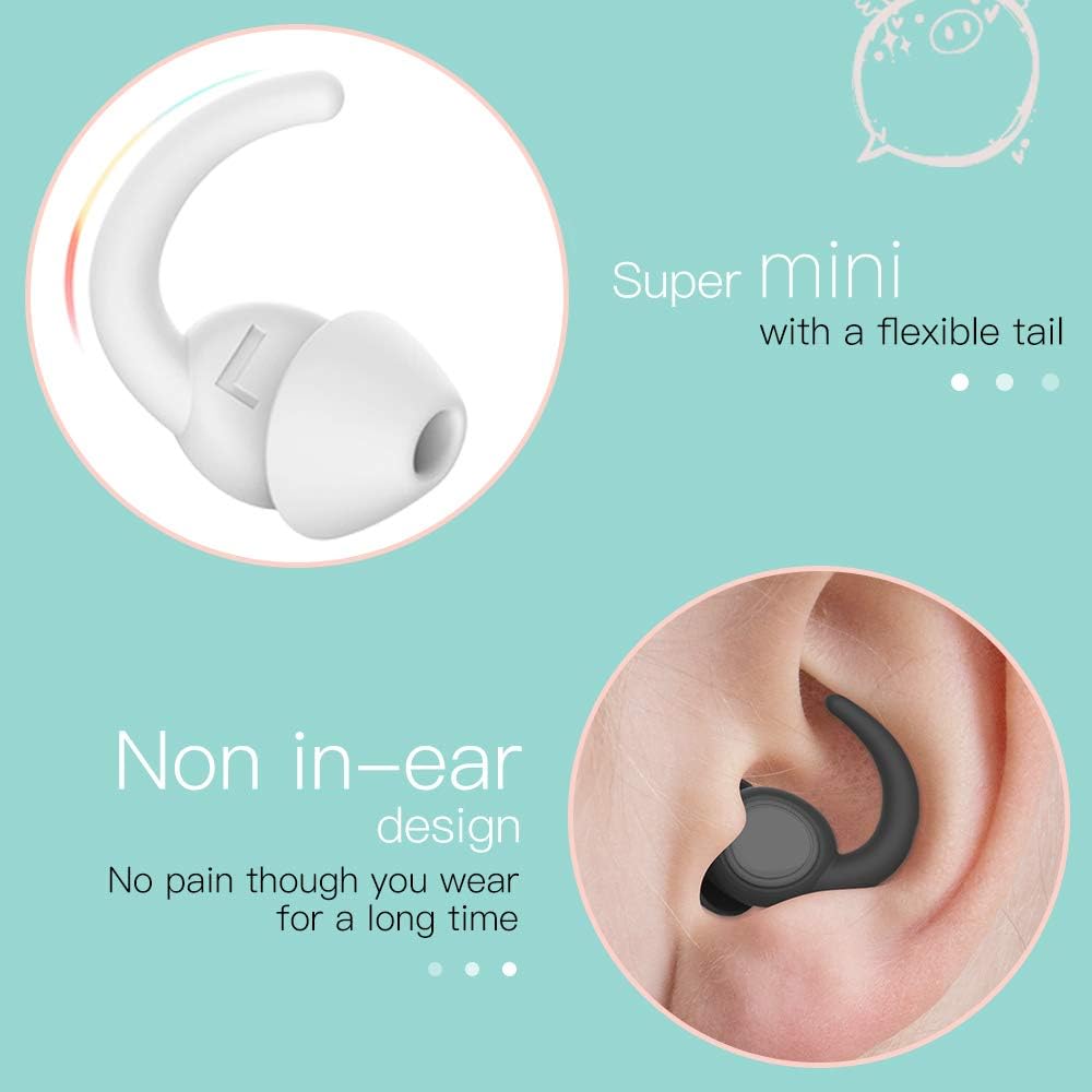 Ear Plugs for Sleeping, Noise Reduction Reusable Earplugs for Sleep, Hearing Protection Soft Comfy Silicone Ear Plugs for Concerts, Focus, Travel, Work, 33dB Noise Cancelling