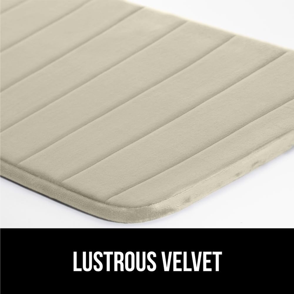 GORILLA GRIP Memory Foam Bath Mat, Soft Absorbent US Designed Bathroom Rug, Gripping Dots Machine Washable Bathmat, Cushioned Floor Mats, Shower Sink Rugs Room Décor Accessories, 24x17 Champagne