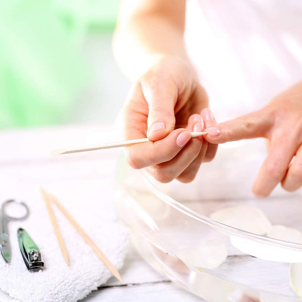 Nail Art Orange Wood Sticks,AMOSTBY 1000PCS Multi Functional Cuticle Pusher Remover Manicure Pedicure Tool,4.5 inch