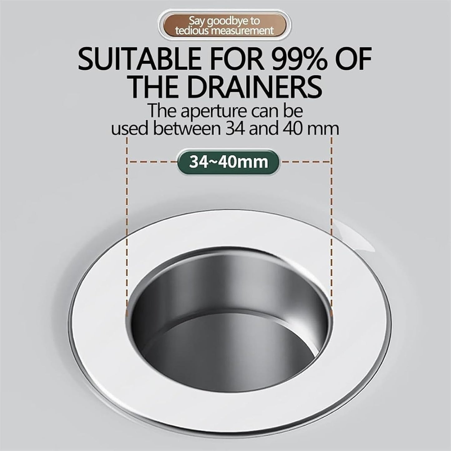 Conceptan Drain Stopper, Bathroom Sink Stopper Hair Catcher, Sink Plug Hair Trap, Bathtub Drain Stopper, Universal Pop up Stainless Steel Floor Drains Filter, Fits Bathroom, Laundry Sink Drains (3pcs)