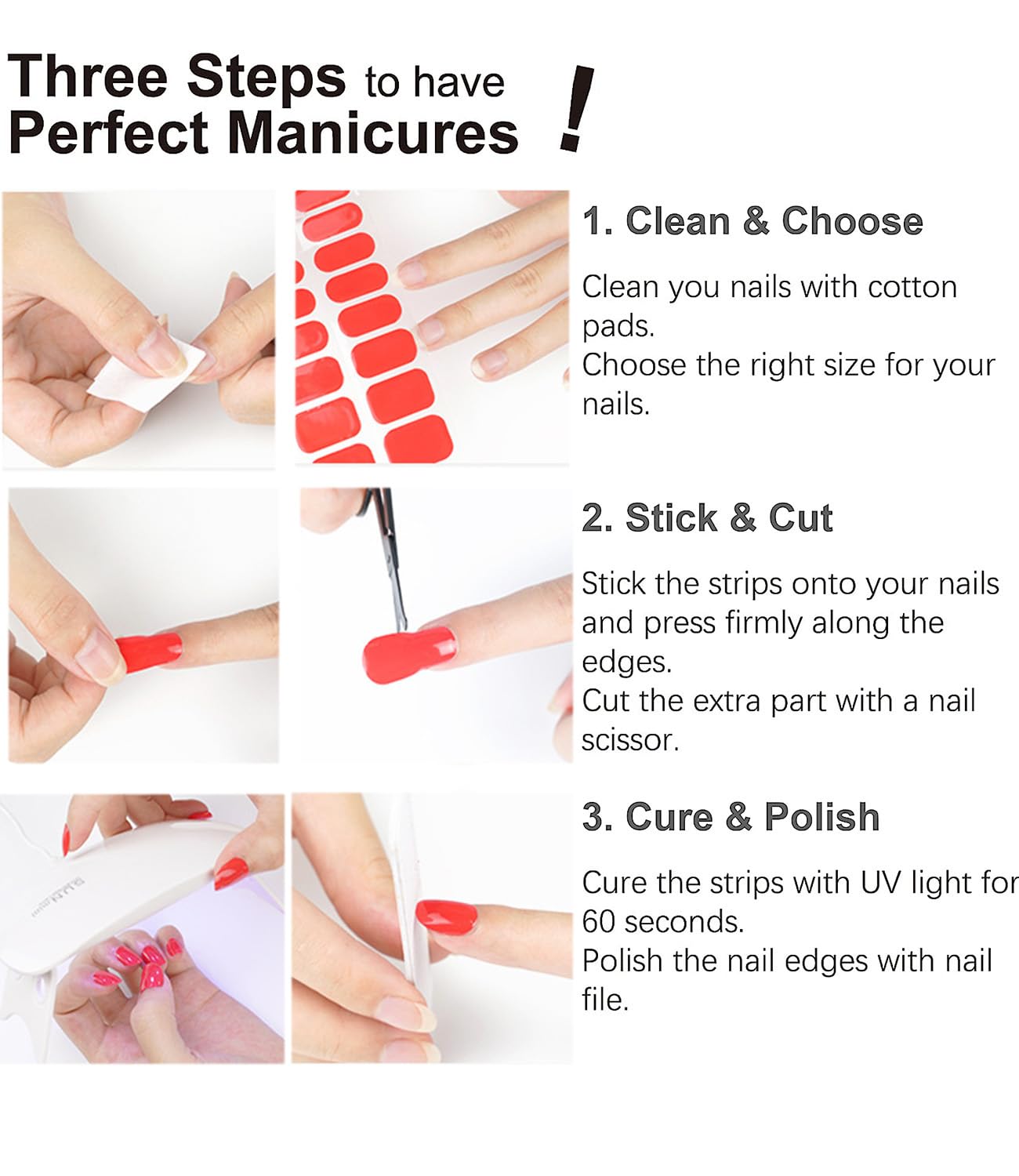 Semi Cured Gel Nail Strips, 20pcs Diamond Glitter Gel Nail Stickers UV for Home Nails DIY