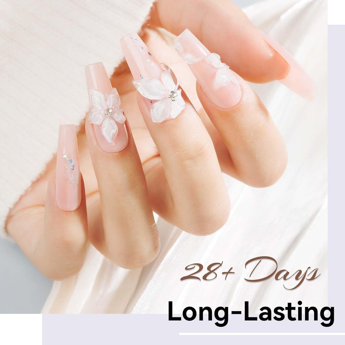 Solid Builder Gel For Nails, White 3D Nail Art Hard Gel For Nails 18g Non-Sticky Hand Molding Carving For Nail Sculpting Extension Salon DIY At Home