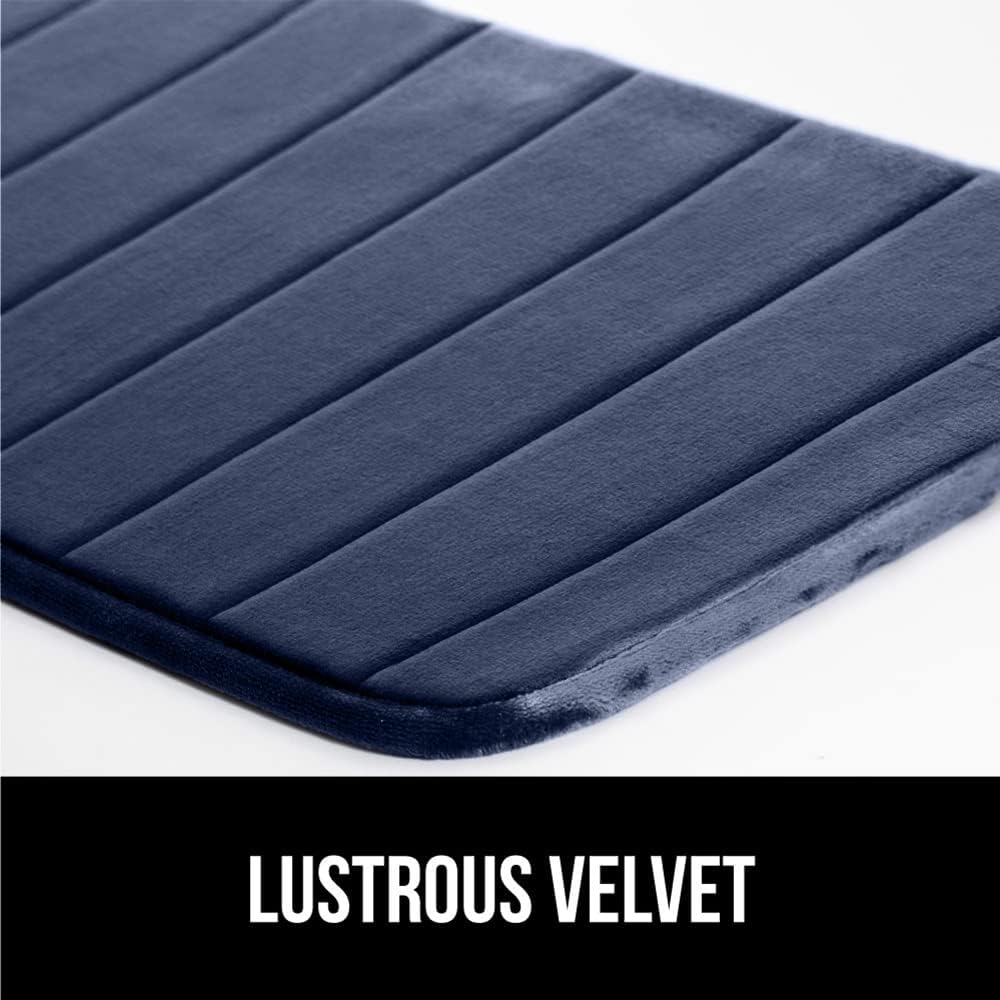 GORILLA GRIP Memory Foam Bath Mat, Soft Absorbent US Designed Bathroom Rug, Gripping Dots Machine Washable Bathmat, Cushioned Floor Mats, Shower Sink Rugs Room Décor Accessories, 36x24 Navy Blue