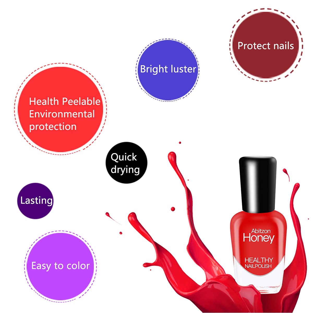 NEW Nail Polish Set (10 Bottles) - Non-Toxic Eco-Friendly Easy Peel Off & Quick Dry Water Based Nail Polish