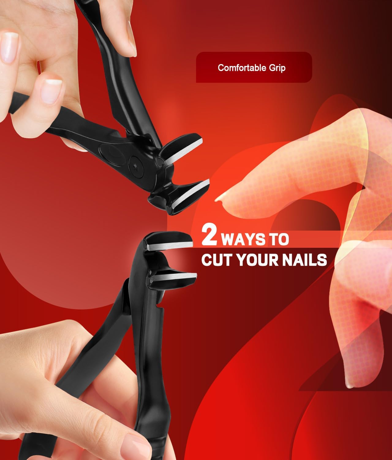 SGNEKOO Long Handle Toenail Clippers for Seniors - Curved Design with Anti-Slip Grip, MIM Technology & Ergonomic Pedicure Tool (No Bending, Easy Trimming for Elderly)