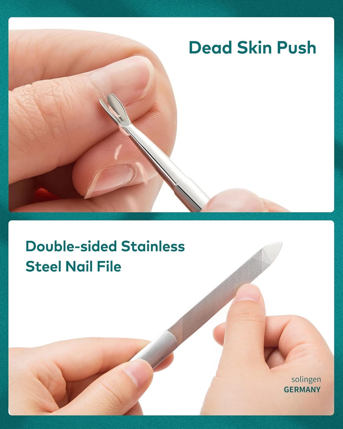 MR.GREEN 8-in-1 Manicure Set– Professional German Stainless Steel Nail Care Kit with Splash-Proof Nail Clippers, Toenail Clippers, Cuticle Tools, Travel Grooming Kit for Men & Women with Leather Case