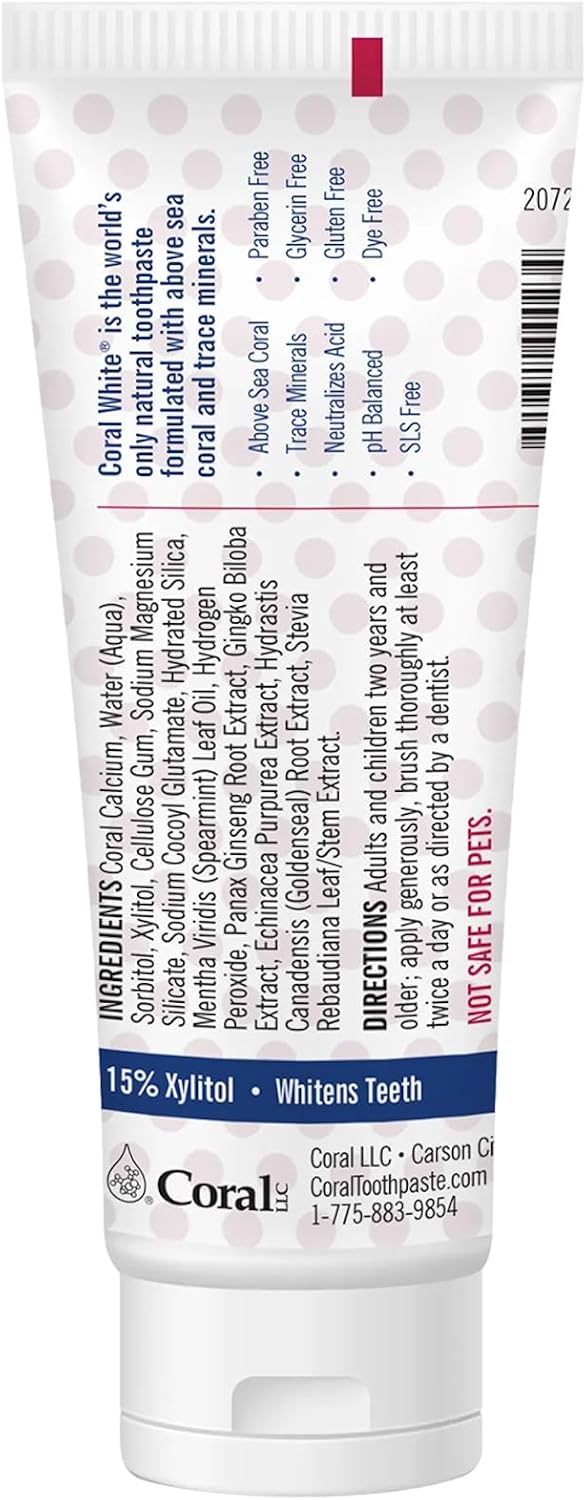 Coral White Kids Bubble Berry Fluoride Free Toothpaste - 4 Ounces (1 Pack)
