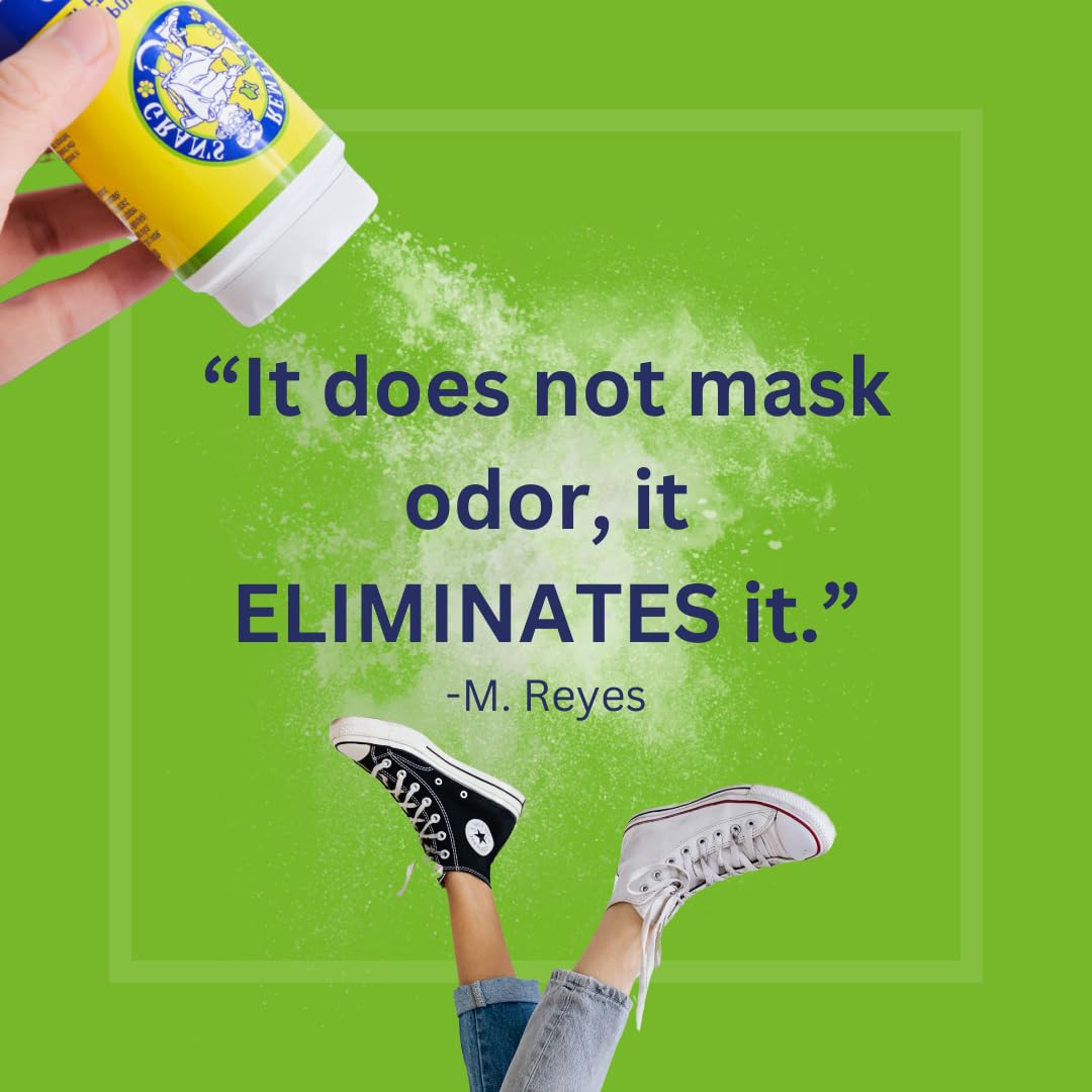 Gran's Remedy Scented Foot Powder - Effective Odor Eliminator & Moisture Absorbing Shoe Deodorizer for Shoes and Feet - Travel Size Freshness - Citrus