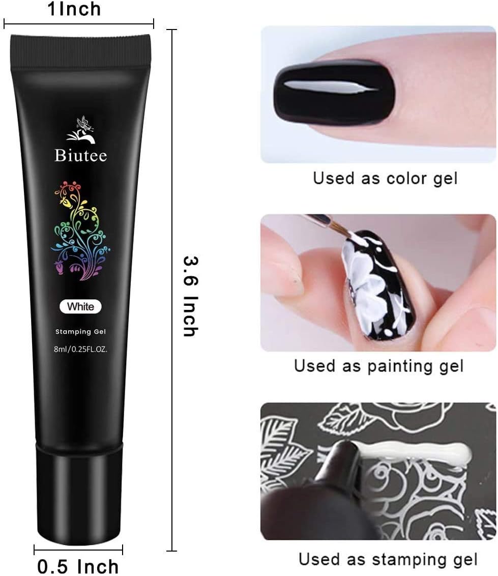 Biutee Nail Stamping Plates set 8 pcs Nail stamping polish gel 10pcs Templates with stamper Nail Art Plates set Valentine Nail Plates animal flower Rose design