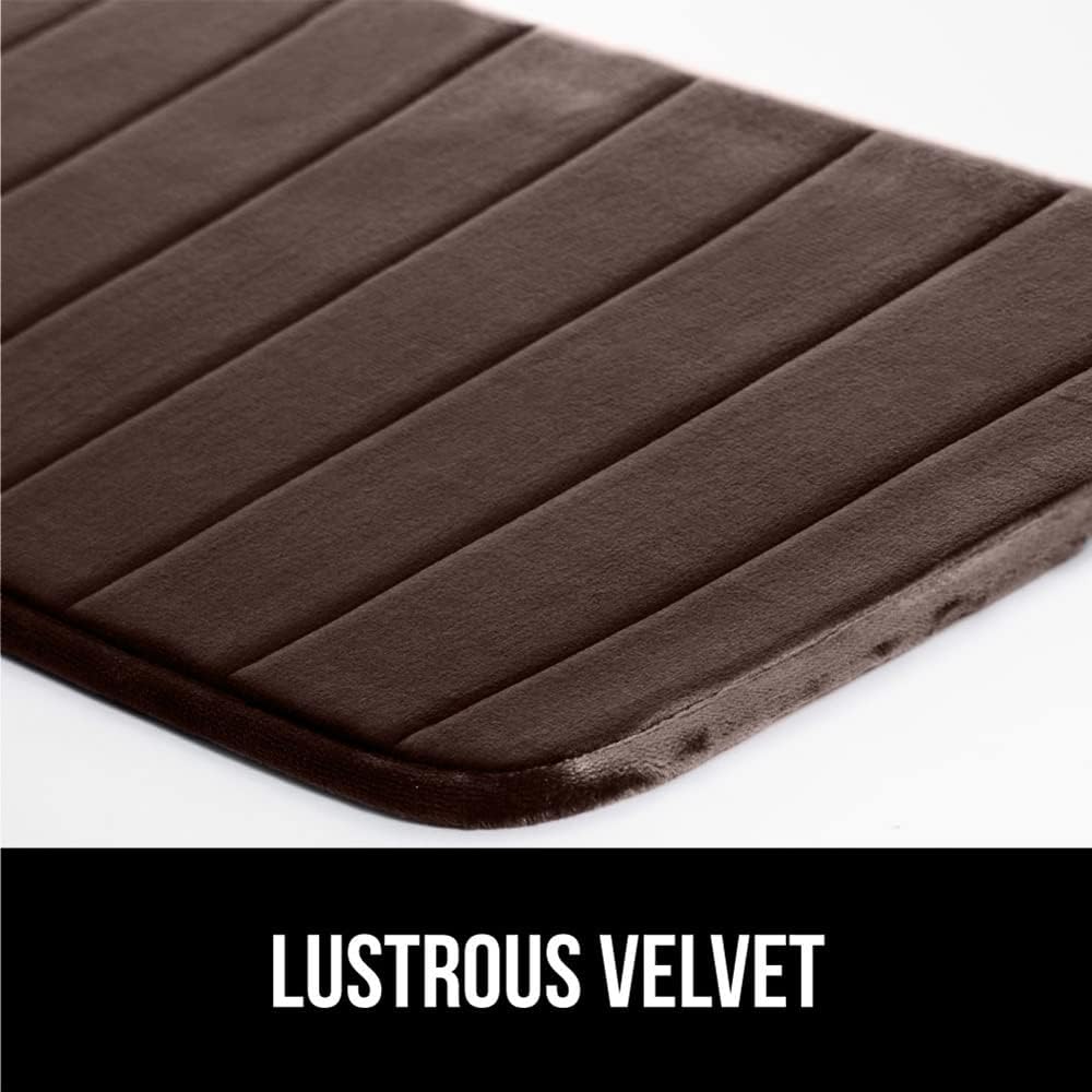 GORILLA GRIP Memory Foam Bath Mat, Soft Absorbent US Designed Bathroom Rug, Gripping Dots Machine Washable Bathmat, Cushioned Floor Mats, Shower Sink Rugs Room Décor Accessories, 24x17 Brown