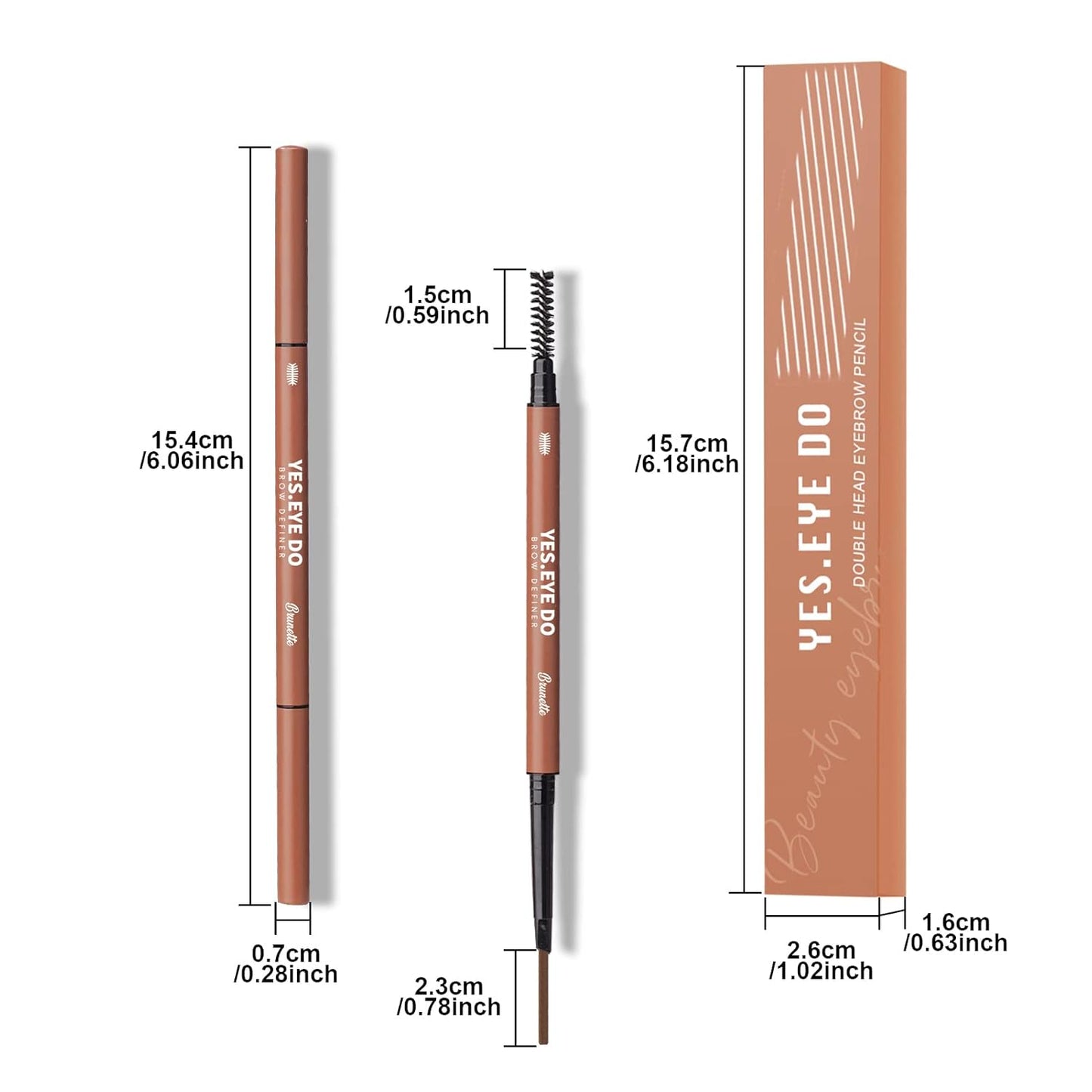 Dark Brown Eyebrow Pencils, Mechanical Brow Pen, Automatic Dual-sided Microfilling Eye Brow Makeup Pen for Brows Precise Defining Filling Sculpting, Longlasting Water-restistant,Chocolate YES.EYE DO