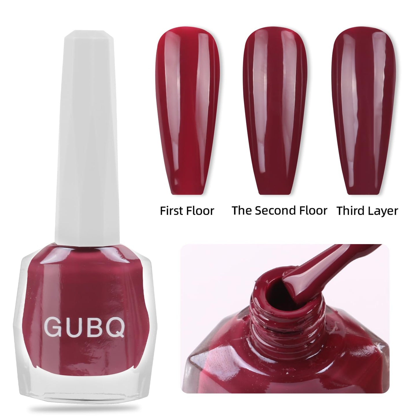 Major Dijit Quick Dry Nail Polish 12ml/0.41fl oz Wine Red Regular Nail Lacquer Fast Drying & Long Lasting Nail Polish Nail Art Effect for Nail Salon