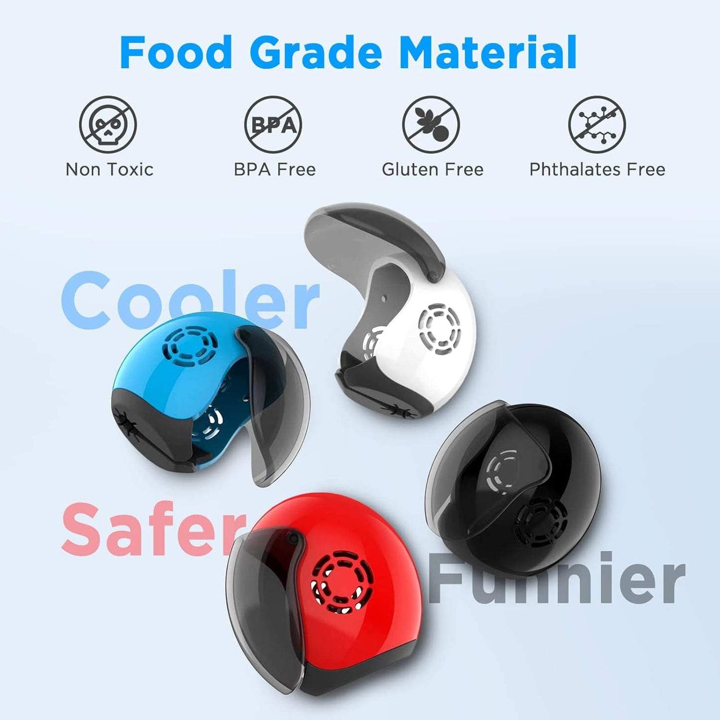 Helmet Toothbrush Covers Caps, Fits Most Manual and Electric Tooth Brushes, 4 Count (White, White, Grey, Black)