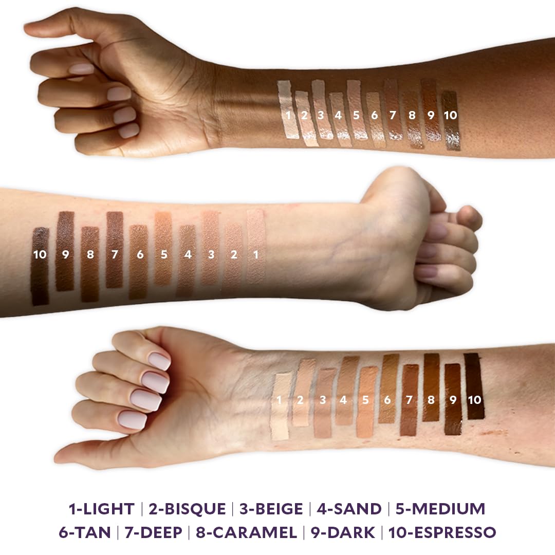 Fièra Luxury Concealer & Foundation with Anti-Aging Ingredients - Full Coverage for Dark Circles, Wrinkles, Fine Lines, and Spots, All-Day Wear For Mature Skin - Light, 0.5 FL. OZ. / 15 ML