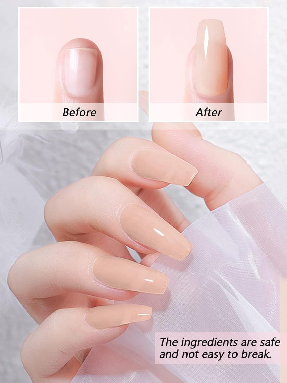 EBANKU Acrylic Powder Nude 120g/4.23oz Professional Acrylic Nail Powder for 3D Fingernail Carving & Nail Extensions Manicure, Long Lasting, No Nail Lamp Needed