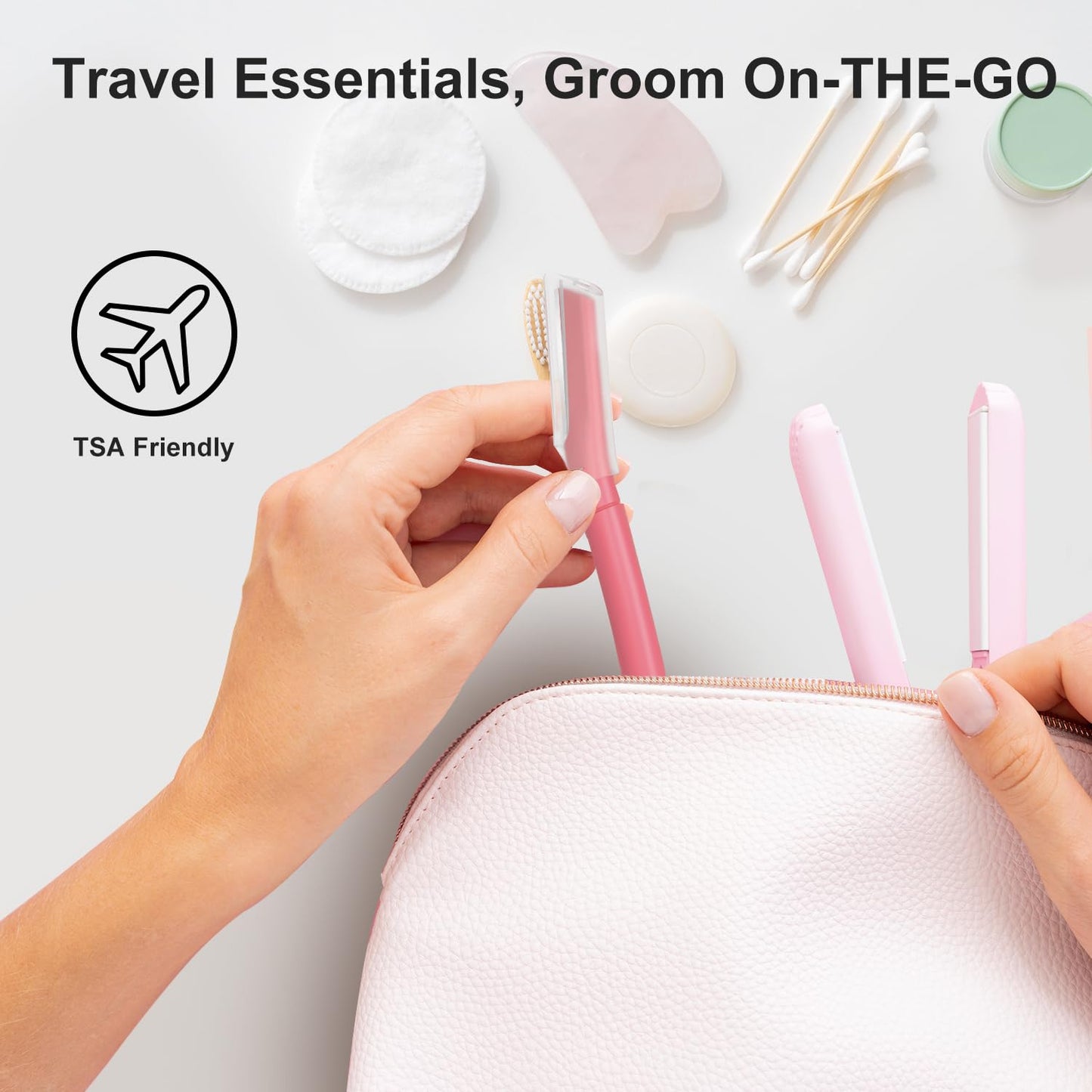 Face Razors for Women, Dermaplane Razor for Women Face, Eyebrow Razor, Dermaplaning Tool, Gentle Exfoliation Microblades for Sensitive Skin, Peach Fuzz Remover