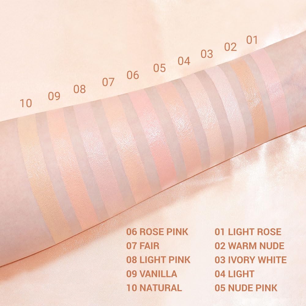 evpct 2Pcs under Eye Brightener, Nourishing Luminous under Eye Concealer Color Corrector for Dark Circles, Waterproof Naturactor Concealer Pot make up for Eye Ring corrector de ojeras, 06# Rose Pink