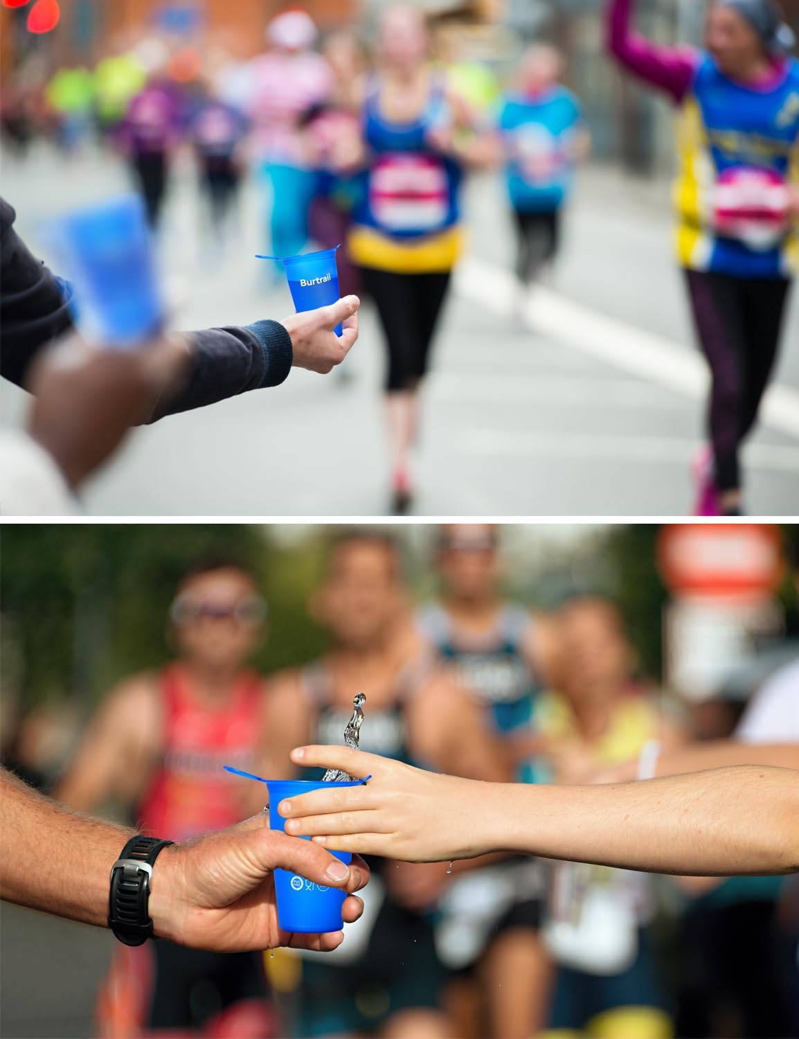 Collapsible Cup Foldable Running Water Cup,200 ml/6.8 fl oz-2Packs Color Mixing Protable Collapsible Cups for Traveling Backpacking Running-BPA Free,SeaBlue & SkyBlue