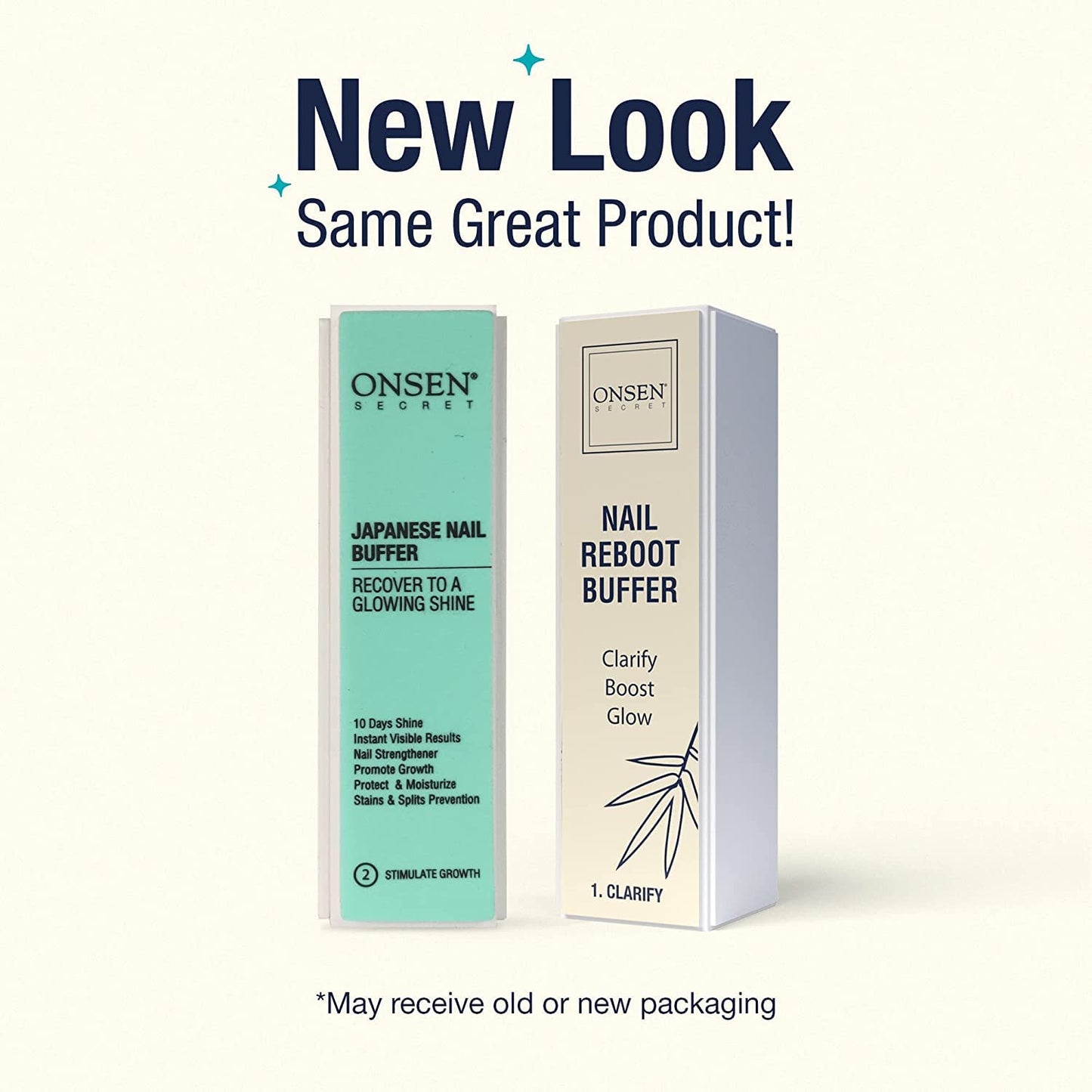 Onsen Secret Professional Nail Buffer Block | 4-Way Buffing for Natural Shine & Healthy Natural Nails - Includes 2 Extra Shine Pads, Salon-Quality, Post-Gel & Acrylic Recovery | 3 Pack