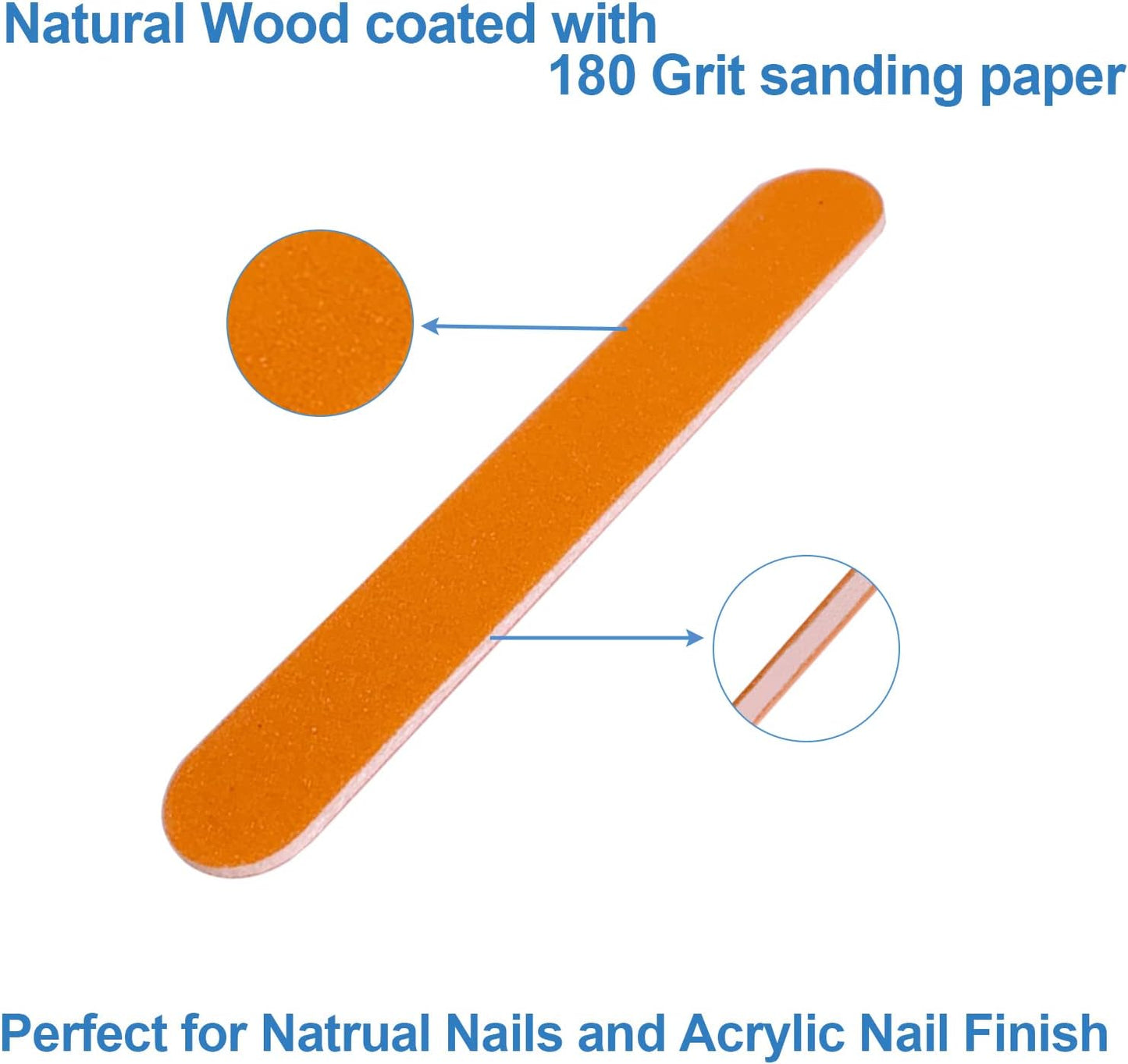 Mini Nail Files Bulk (100 Pcs), Double Sided Emery Board Nail File for Nature Nails, Manicure Tool Set Disposable Colorful Nail File for Home Salon Use Travel Size Men Women Kids Wood Board