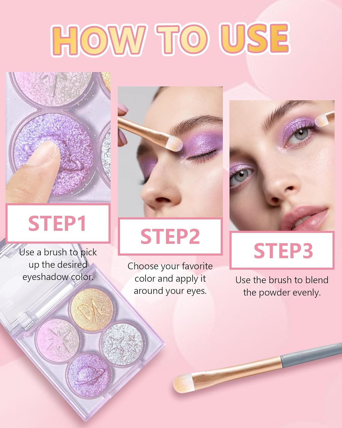 Holographic Multichrome Gold Glitter Eyeshadow&Highlighter Palette, Sparkling Color Shift Metallic Shimmer Face Eye Shadow Palette,Highly Pigmented Creamy Mini Facial Illuminator Fairy Makeup-01