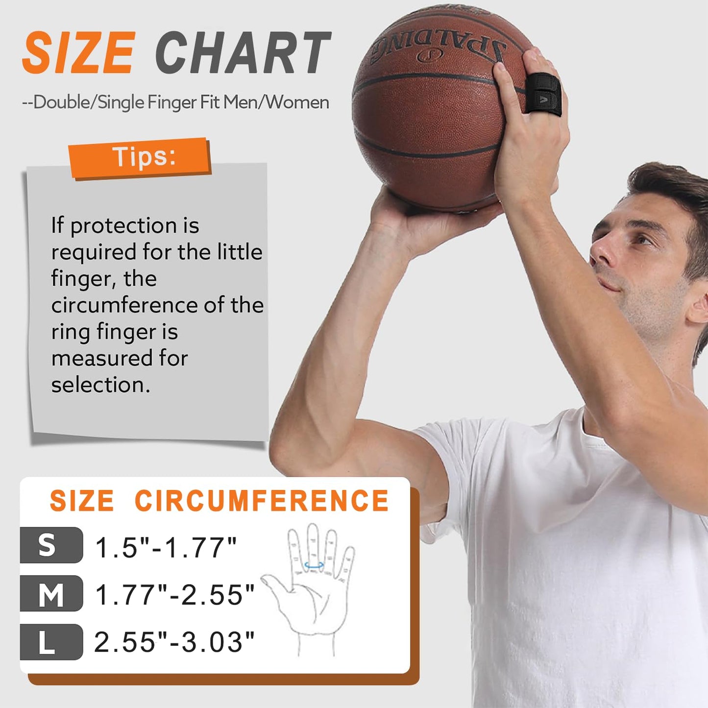 2PCS Finger Splints (No Metal Support) – Adjustable Compression Neoprene Finger Sleeves/Brace for Arthritis, Tendonitis & Pain Relief, Elastic Buddy Straps for Sports (Basketball, Tennis, Volleyball, Badminton) – Single Finger Design, L