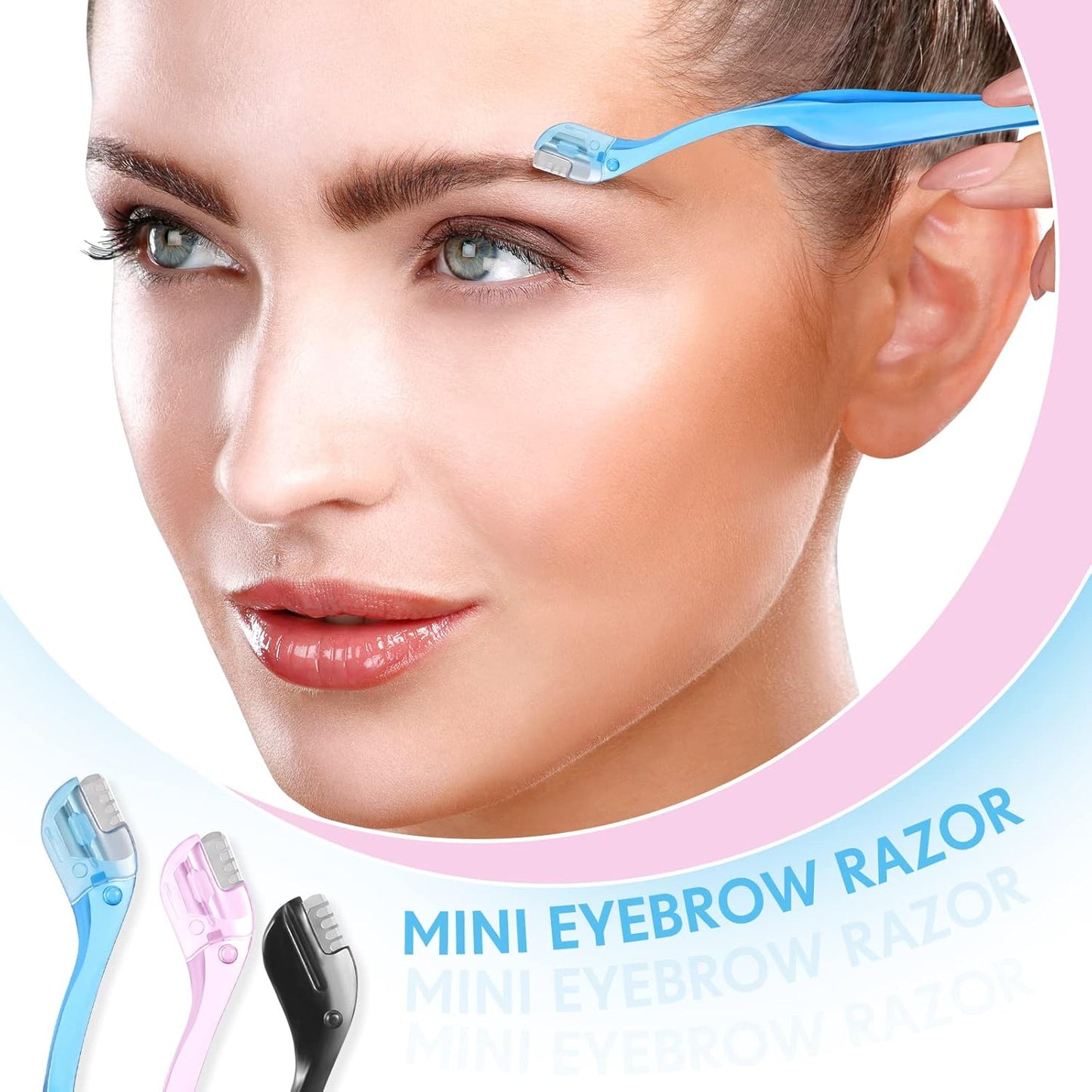 6Pcs Eyebrow Razor Mini Eyebrow Razor Trimmer Female Face Shaver Lip Hair Remover with Precision Cover Small Shaver for Women Makeup Face Care Tools(Blue, Pink, Black)