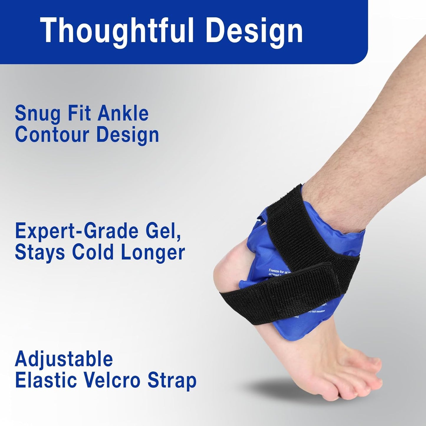 Fittest Pro Ankle Ice Pack Wrap for Swelling, Ice Pack for Injuires Reusable Cold Pack Wrap Hot Cold Therapy Ankle Ice Wrap for Sprained Ankles, Achilles Tendonitis
