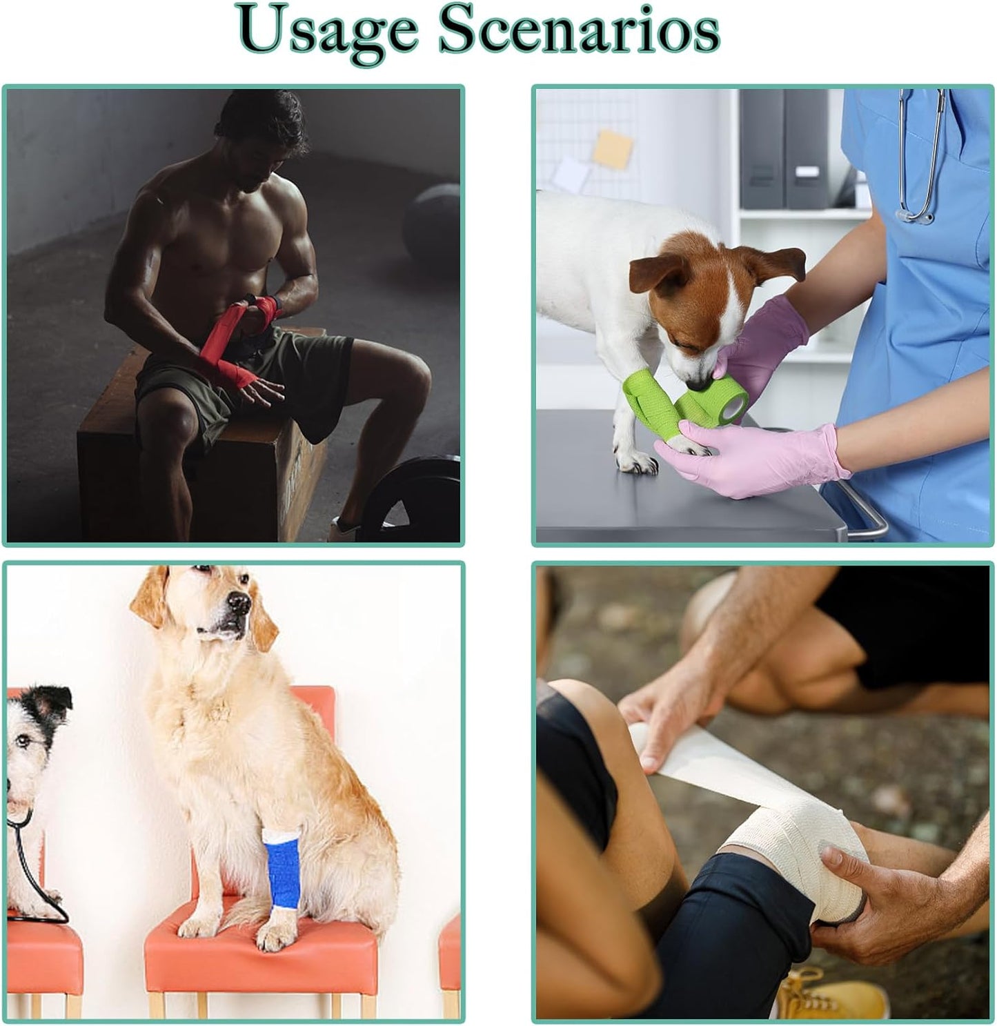 100 Rolls Self Adhesive Bandage Wrap 2 inch Cohesive Bandage Wrap Stretch Bandages Wraps Tape Elastic Self-Adherent Tape for Wrist Ankle Sports Swelling Sprains (Skin)