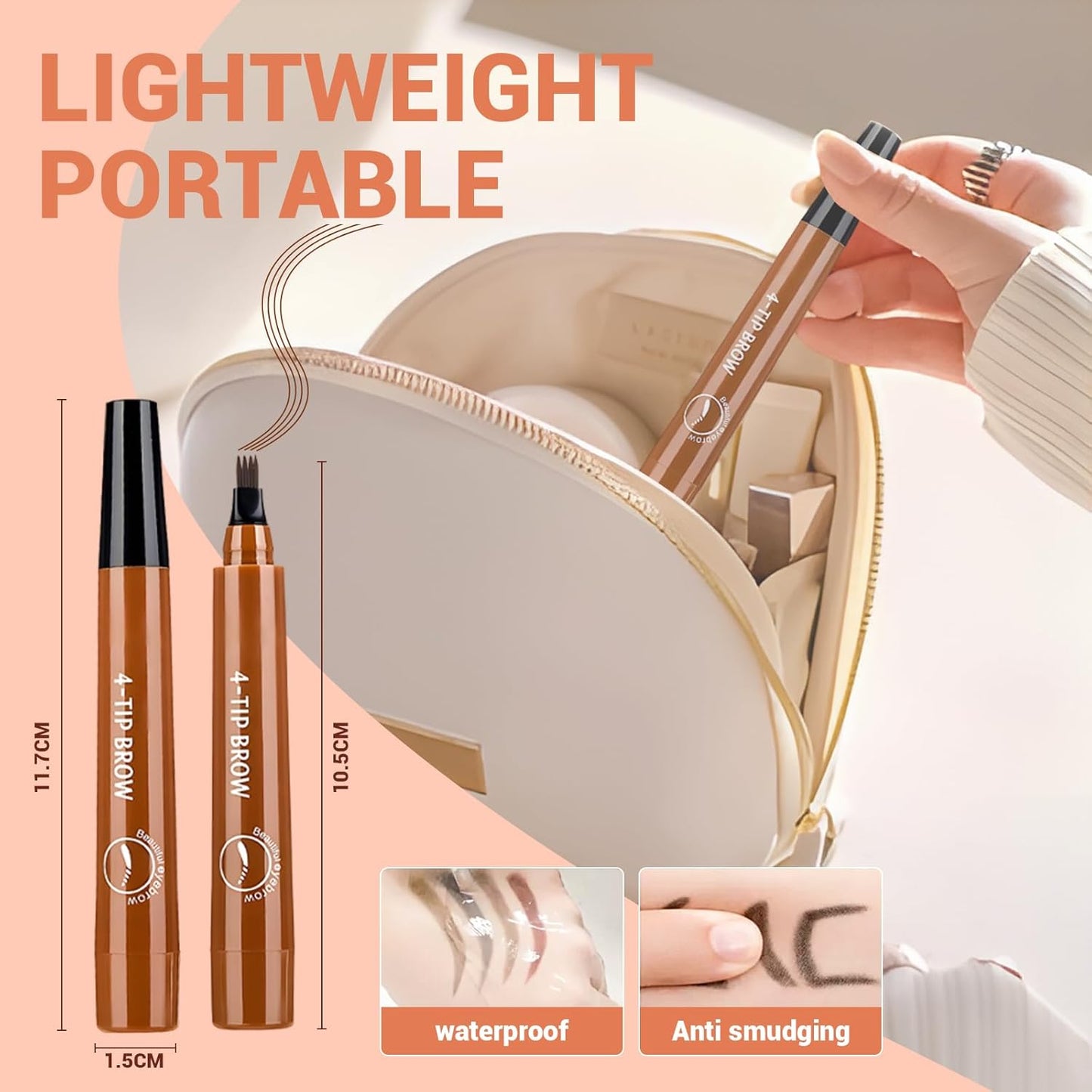 2025 New Magic Eyebrow Pencil, 3D Waterproof 4 Tipped Precise Brow Pen Microblading Eyebrow Pencil Contouring Pen Fine Stroke Microblading Creates Natural (5 Pcs)