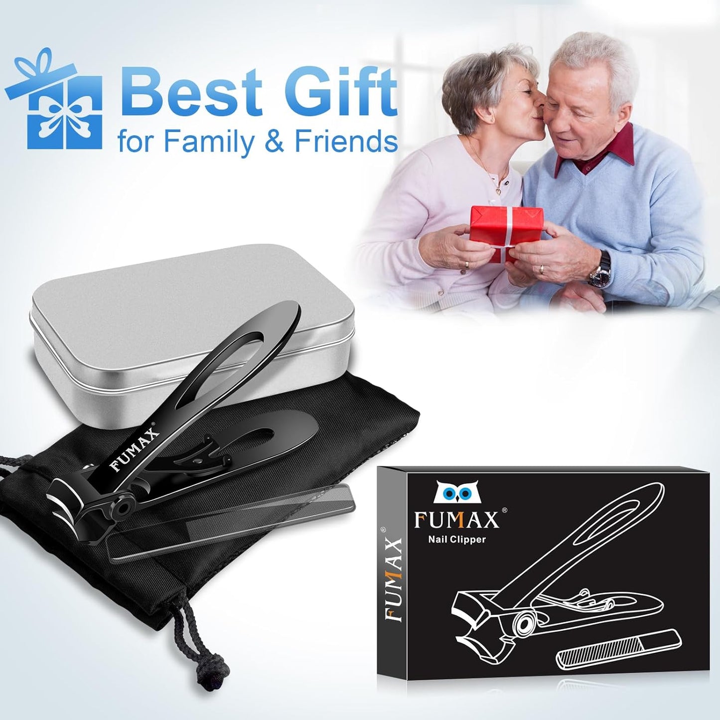 Toenail Clippers for Seniors Thick Toenails, Heavy Duty Large Nail Clippers with 15mm Wide Jaw Opening, Long Handle Toe Nail Clippers for Thick Nails Gifts for Men, Seniors Women