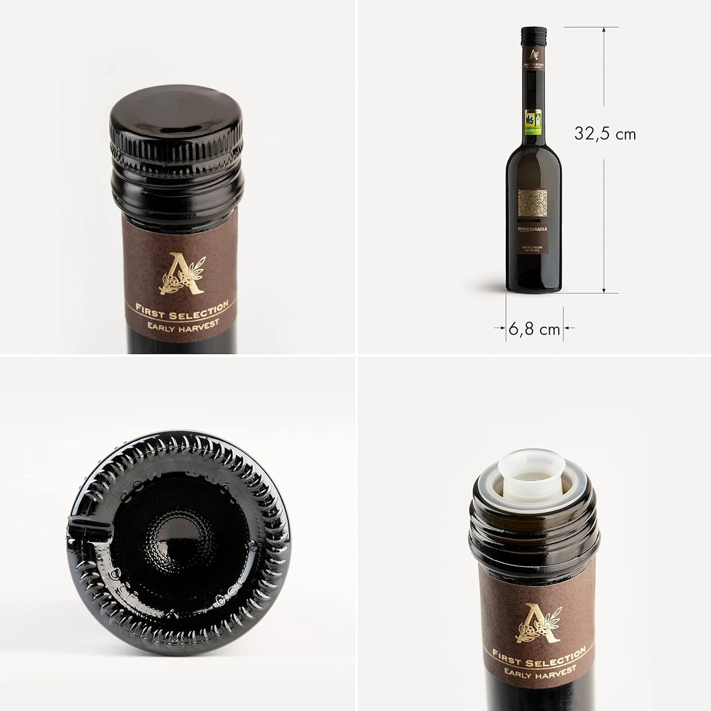 DESERT MIRACLE Cold Pressed Polyphenol Rich Moroccan Olive Oil, Extra Virgin Olive Oil with High Polyphenols, Organic, First Cold Pressed EVOO From Morocco, 17 Fl Oz