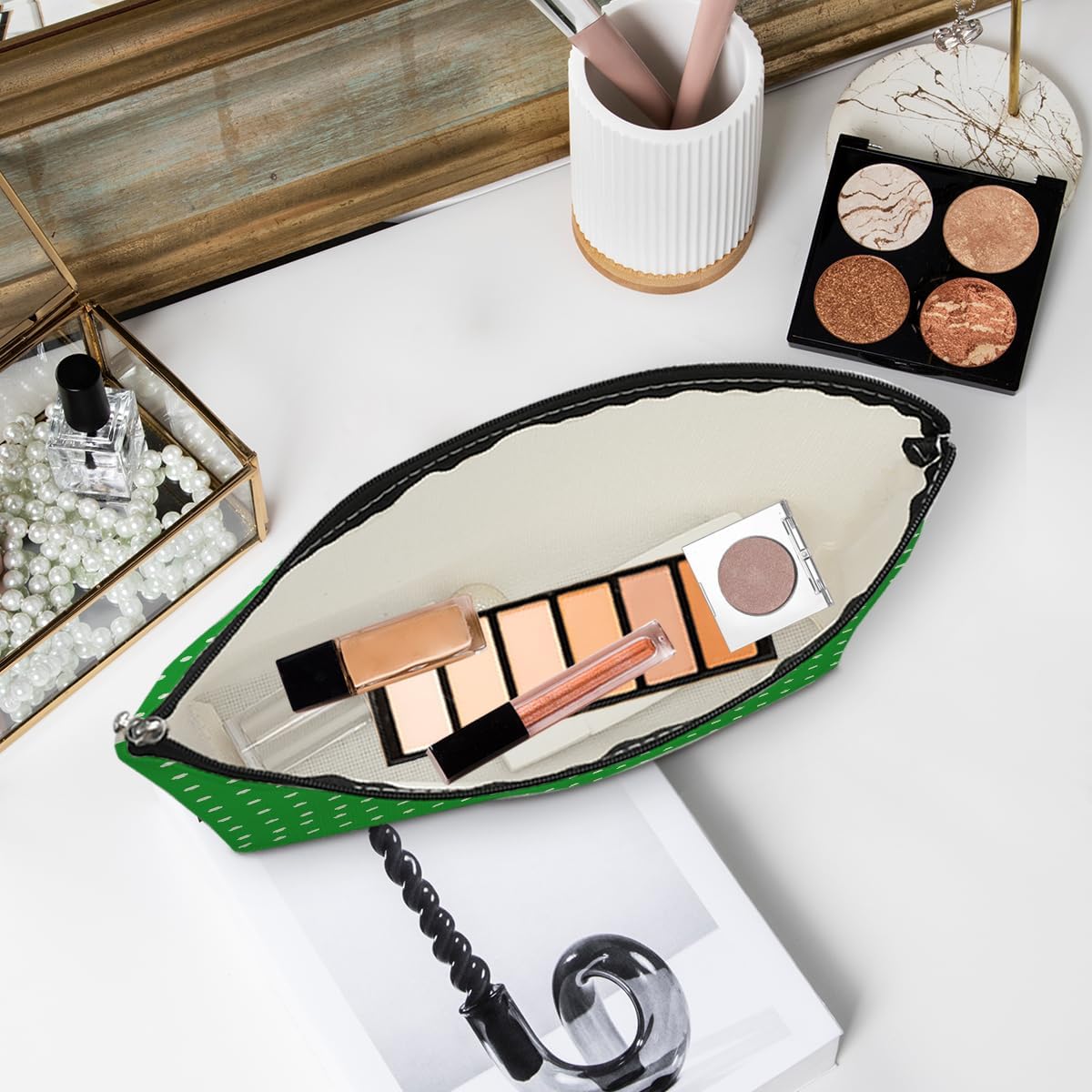 4pcs Polka Dot Makeup Bag, Fashion Polka Dots Cosmetic Bag, Christmas Wedding Anniversary Birthday Friendship Gifts for Women Girls Best Friends Sister Bestie Coworker Travel Toiletry Bag