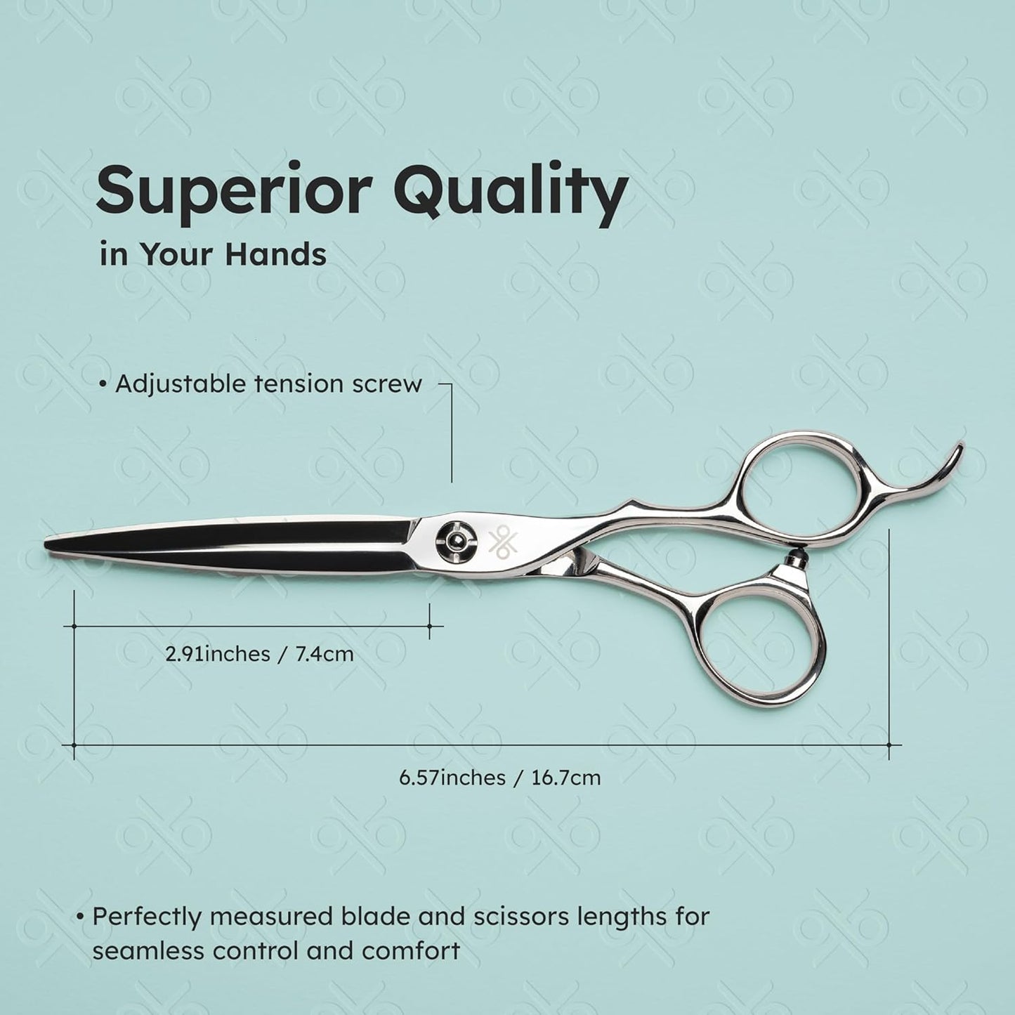 6.3" Hair Scissors – Special Blade Angle, Ideal for both Straight Cutting and Slide Cutting, Baber Shears Made with Premium VG10 Steel, Lightweight, Razor-Sharp, Ergonomic Handle for Comfort