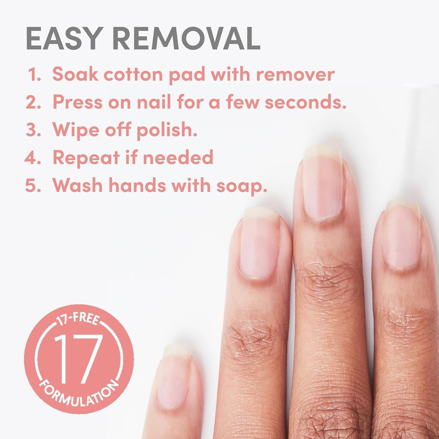 Ella+Mila Non-acetone Nail Polish Remover - Nourishing & Conditioning Acetone Free Nail Polish Remover - Gentle on Nails - 8oz