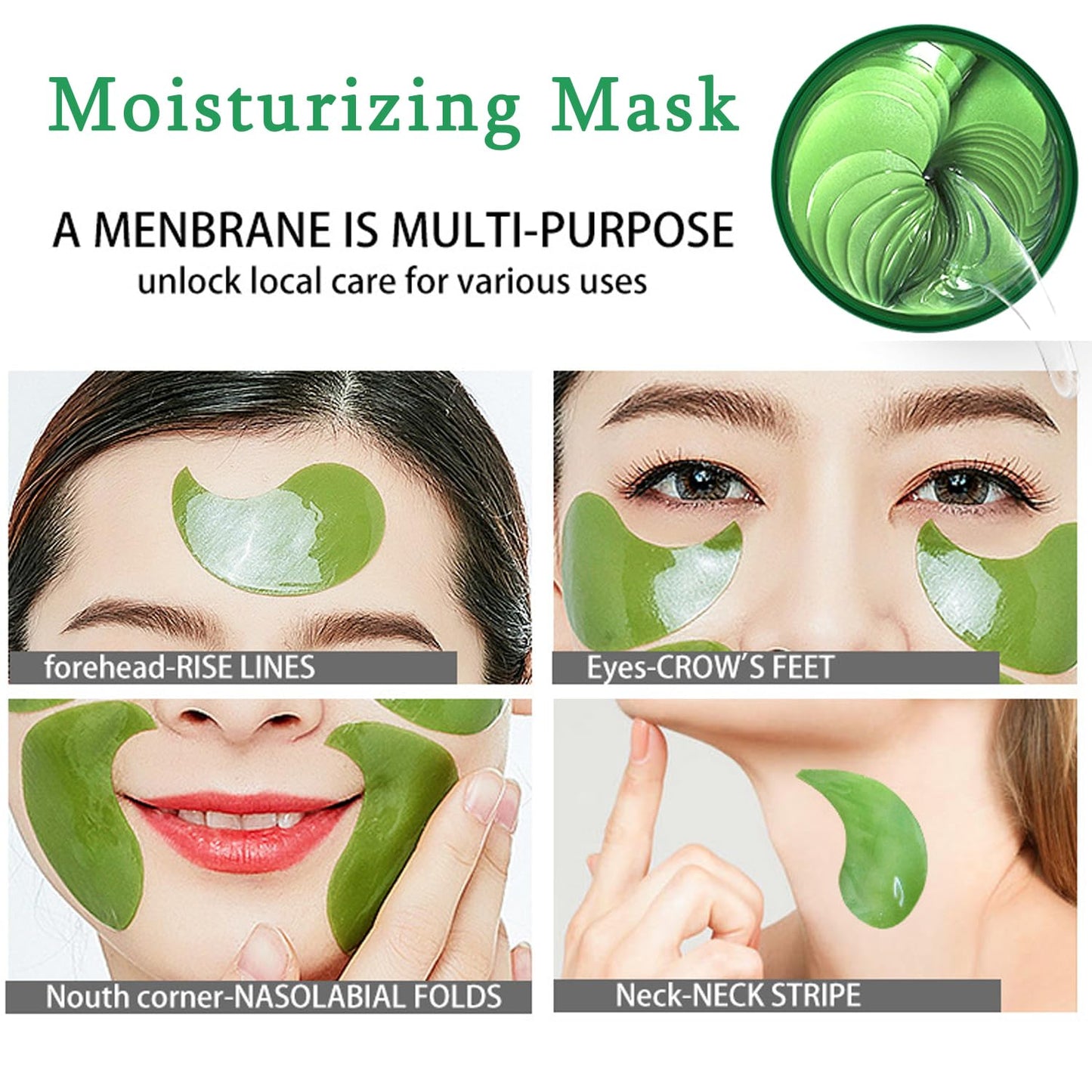 60 PCS Aloe Vera Eye Masks, Gel Collagen Under Eye Patches for Puffy Eyes and Dark Circles Treatments, Reduce Wrinkles and Fine Lines Undereye Patches