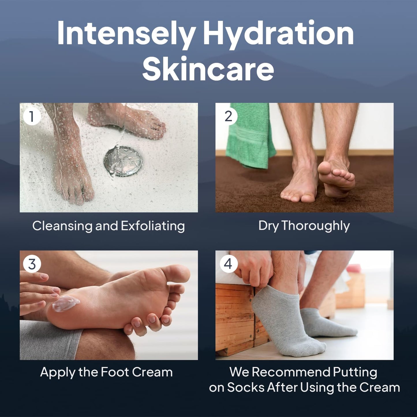 Pumice Valley 2 Pack Foot Cream for Dry Cracked Feet and Heels - Natural Moisturizer, Corn, Calluses Treatment - Skin, Body Lotion, Dead Sea Salts, Shilajit, Mountain Herbs 1.7 Oz