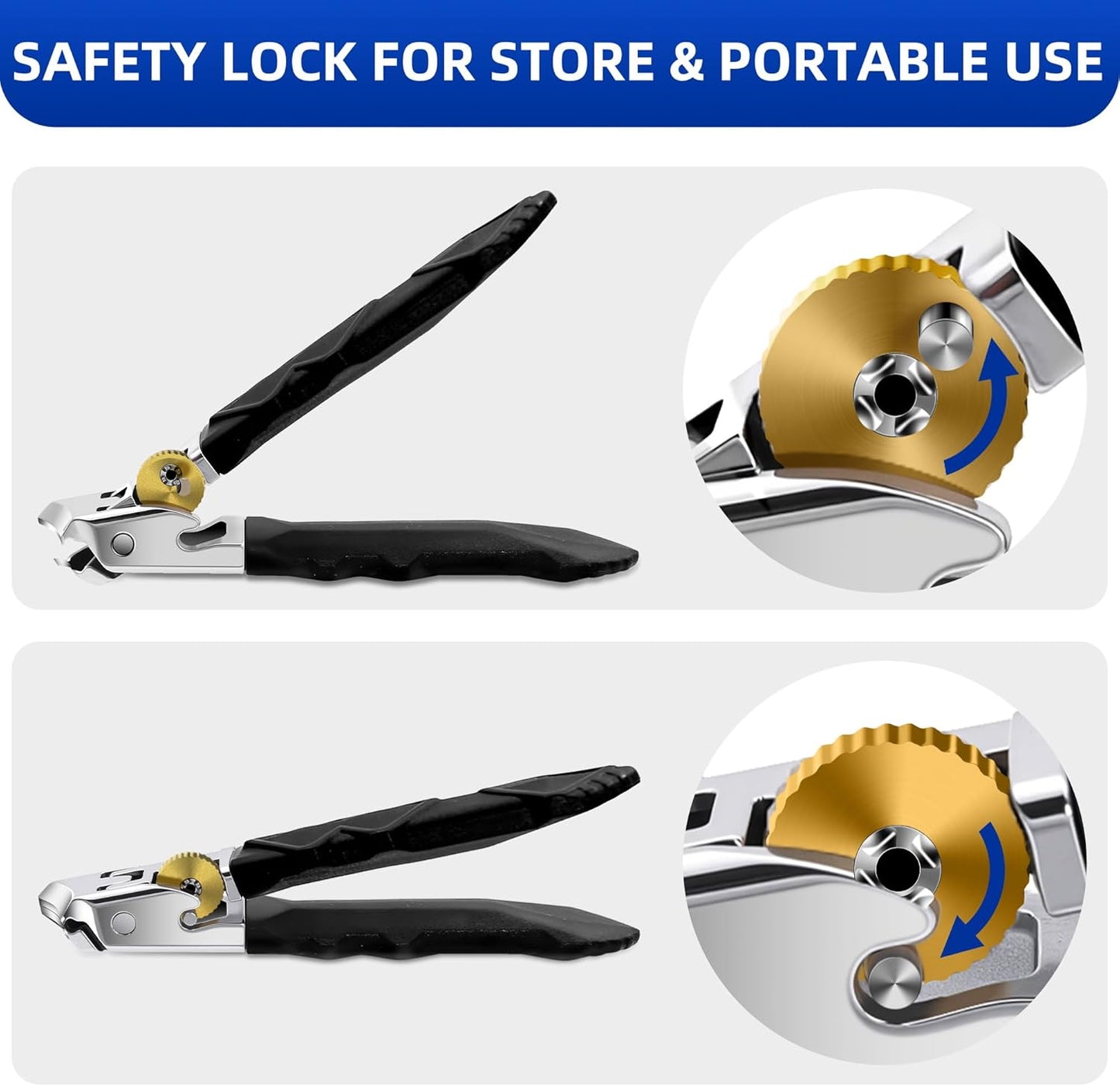 6PCS Orthoclip Toenail Clippers for Seniors Thick Toenails, Heavy Duty Nail Clippers for Men, Ultra Sharp Slanted Ingrown Toenail Clippers with Catcher, Wide Jaw Large Nail Cutters with Leather Case