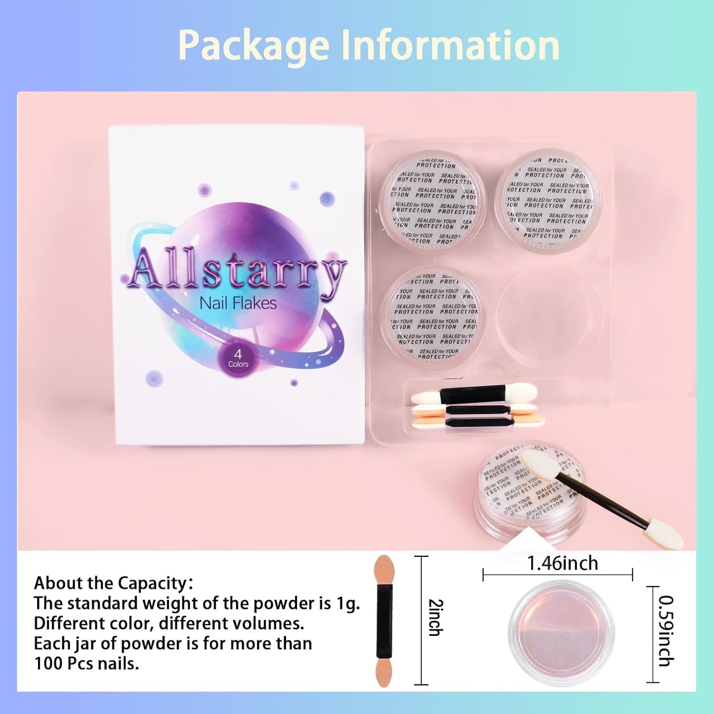 Allstarry White Chrome Nail Powder, 4 PCS Color-Shift Chameleon Mica Powder Aurora Chrome Effect Glitter Dust Iridescent Pearlescent Pearl Pigment for Gel Polish Nail Art Decoration, Resin Craft