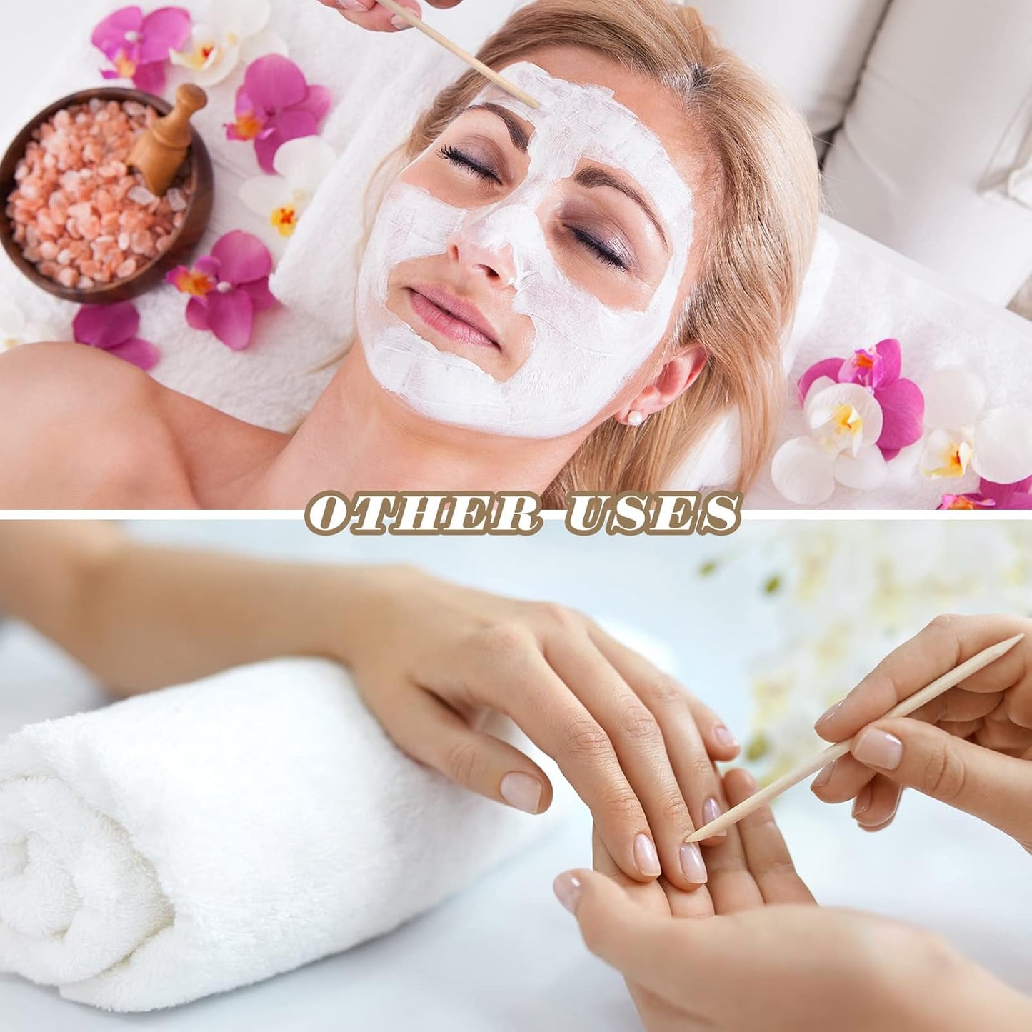 Demissle Hair Removal Waxing Sticks, 800 Pack Wooden Wax Applicator Sticks for Eyebrow, Lip, Nose, Facial Hair Waxing, Smooth Skin Use, Includes 8 Bags of 100 Pieces Each