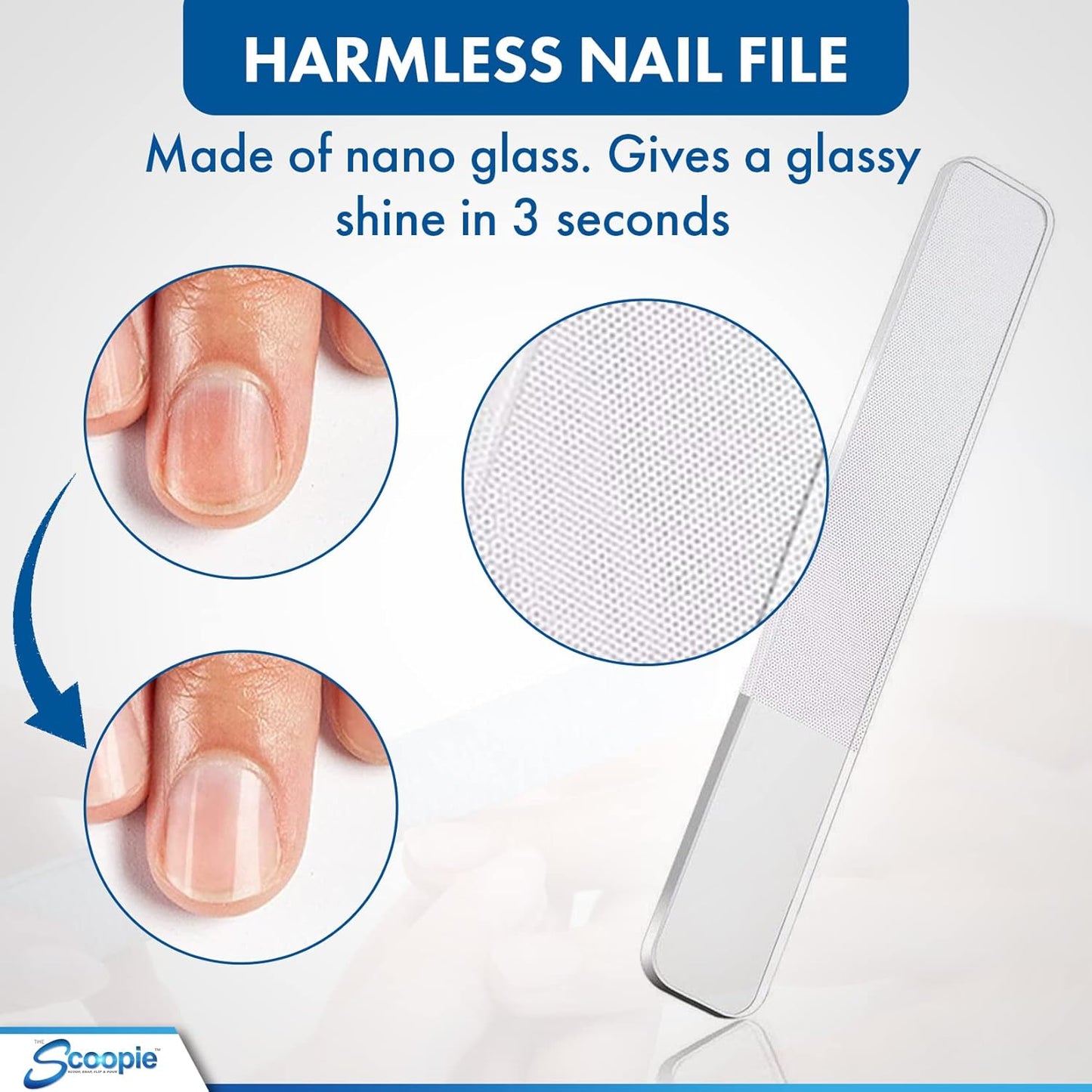 Nail Clippers for Men and Women, Toenail Clippers and Fingernail Clippers, Includes Nano Fiber Nail File (Black), 15mm Wide Jaw Trimming for Adults, Manicure Set and Pedicure Kit