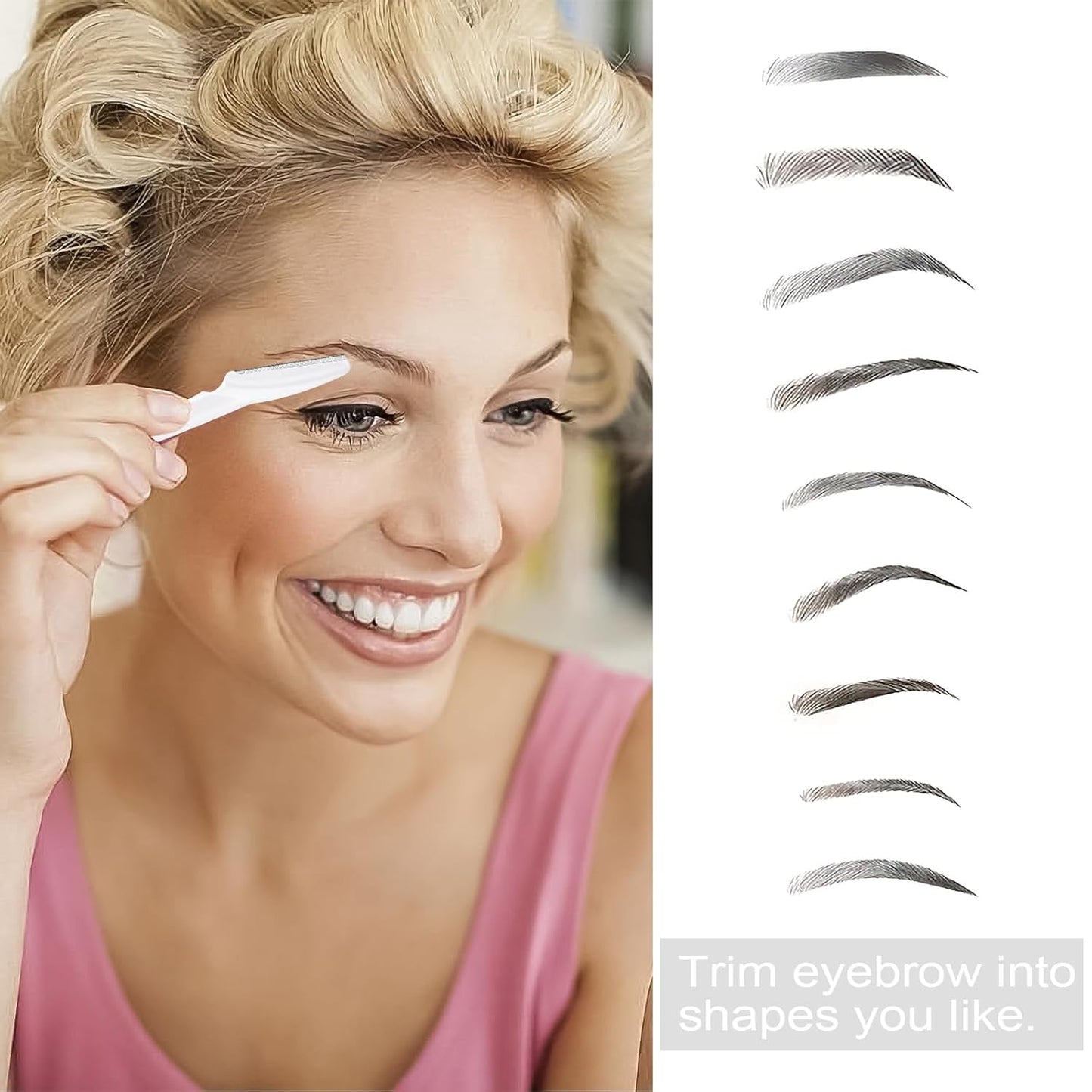 21 Pcs Eyebrow Razors, Face Razors Multipurpose, Exfoliating Dermaplaning Tools, Eyebrow Trimmers Shaver with Safety Cover, Facial Hair Removal for Women Men Body Use (White)